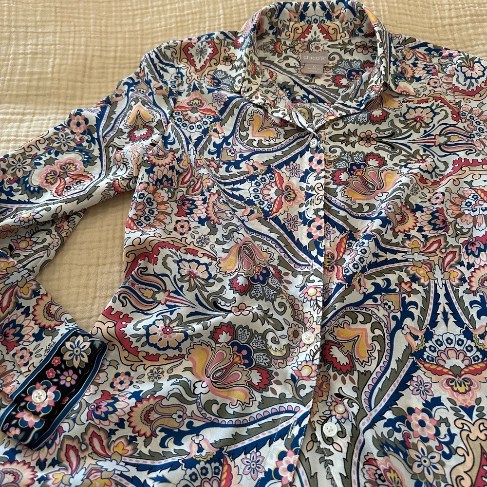 CHICO'S BUTTON DOWN TUNIC DRESS - SIZE 0